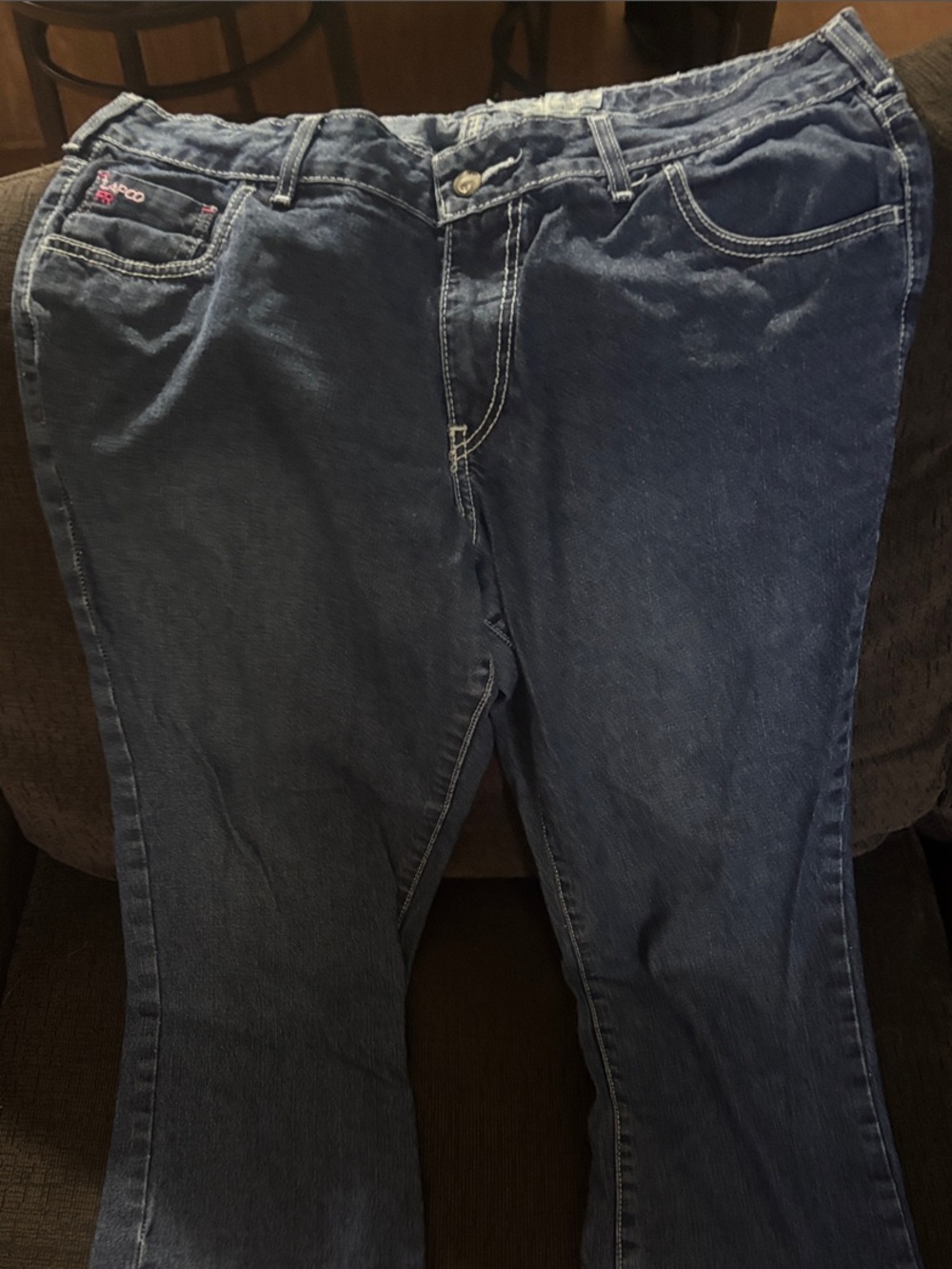 Women’s Bootcut Jeans in Dark Blue with Pink Accent I have 3 of u want a bundle